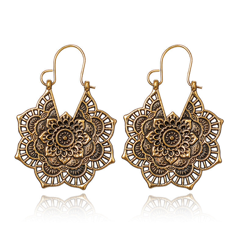 Sahana – Boucles d'oreilles Boho de Mandala de Lotus