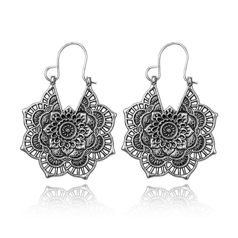 Sahana – Boucles d'oreilles Boho de Mandala de Lotus