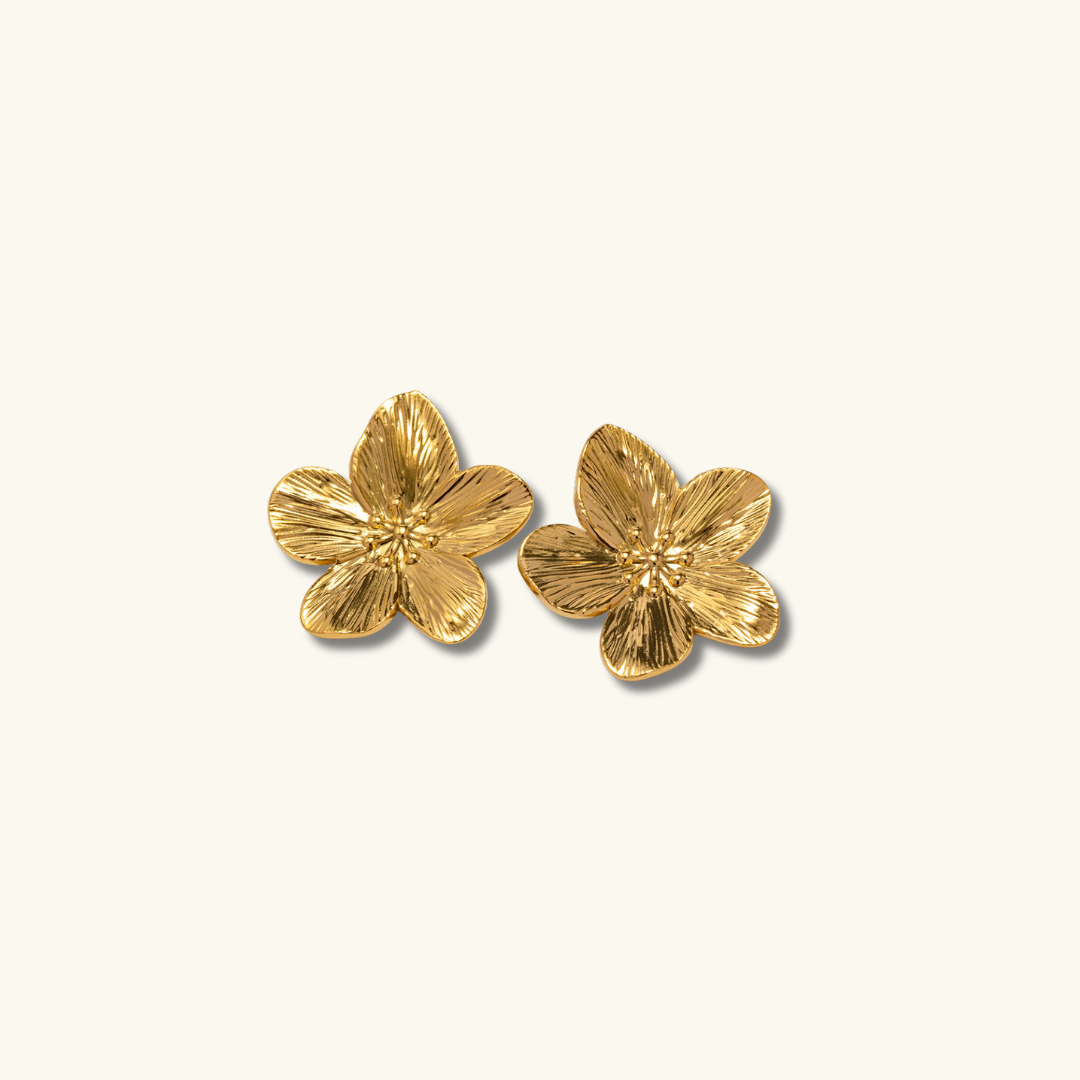 Allysa - Boucles d'oreilles en or avec fleurs