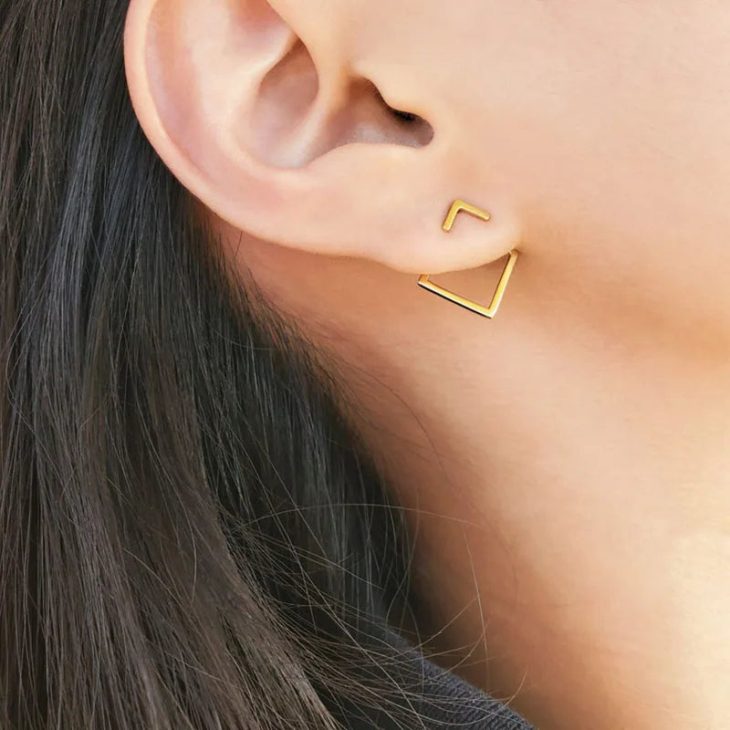 Rhombus Connecté - Boucles d'oreilles géométriques minimalistes