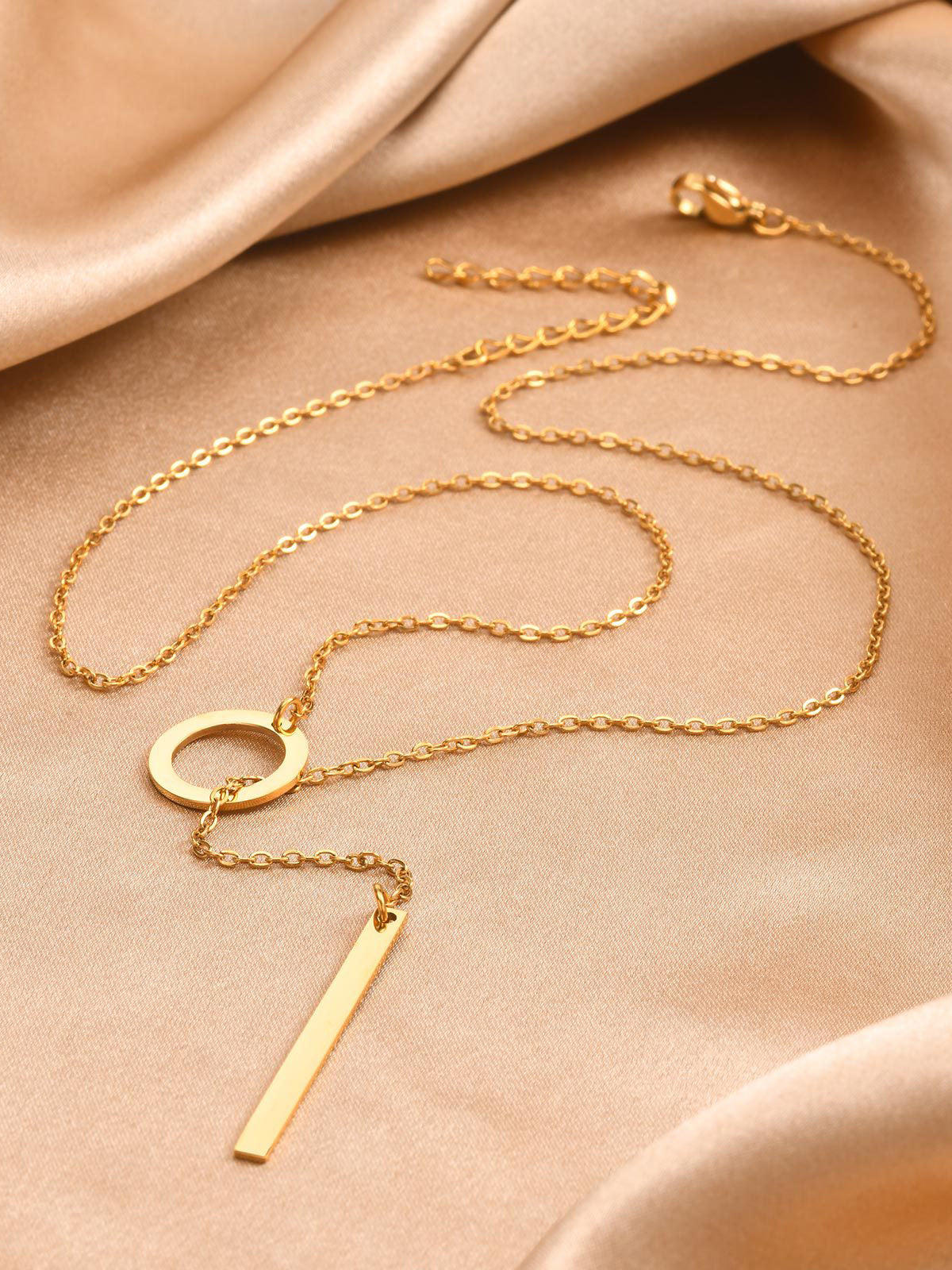 Blythe – Collier Lariat Doré avec Barre