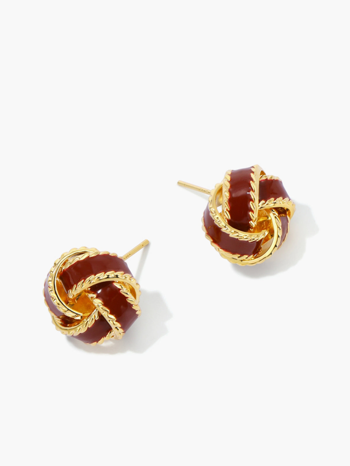 Lara – Boucles d’Oreilles Puces Créoles Nouées Vintage Émaillées