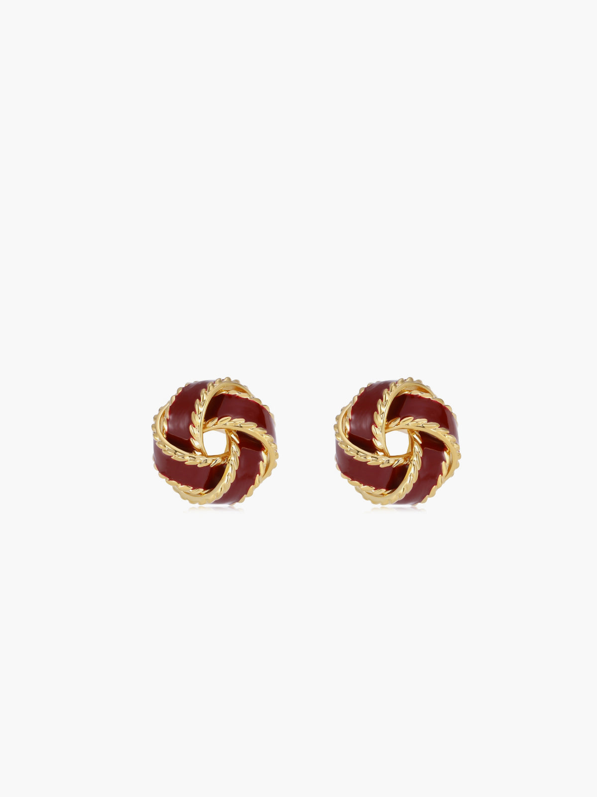 Lara – Boucles d’Oreilles Puces Créoles Nouées Vintage Émaillées