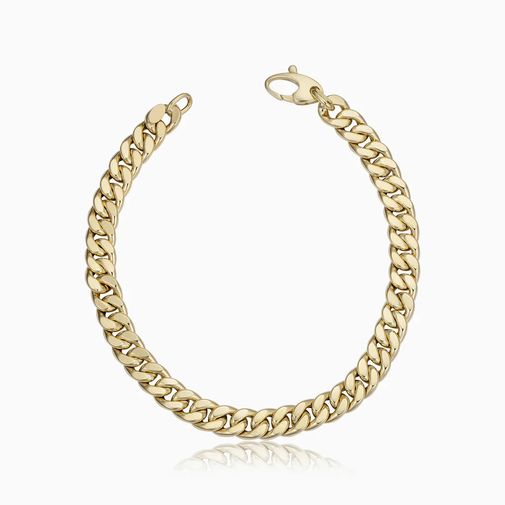 Estelle – Bracelet Chaîne Cubaine en Or 16K