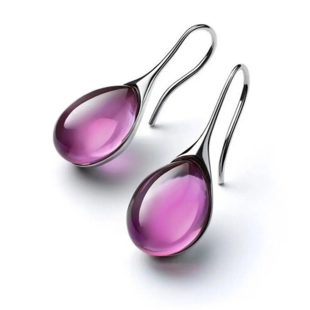Leila – Boucles d’oreilles pendantes bicolores avec cristaux