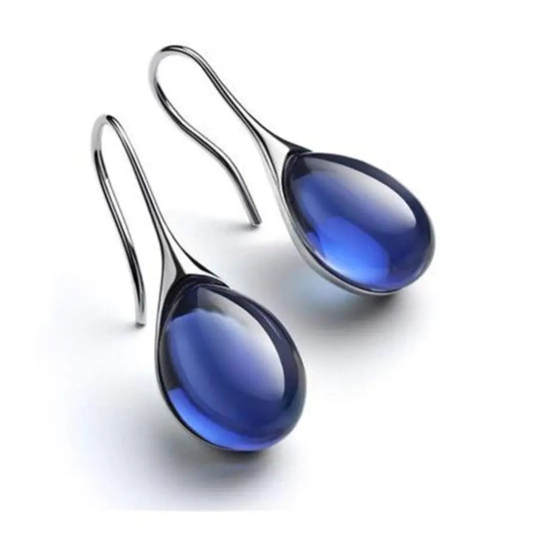 Leila – Boucles d’oreilles pendantes bicolores avec cristaux