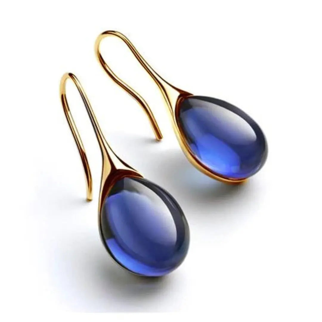 Leila – Boucles d’oreilles pendantes bicolores avec cristaux