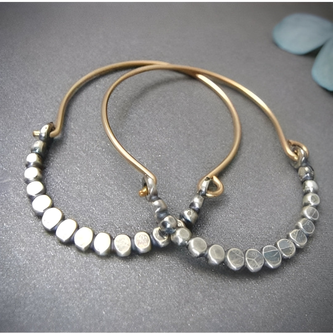 Bella – Boucles d'Oreilles Cubiques en Argent Boho