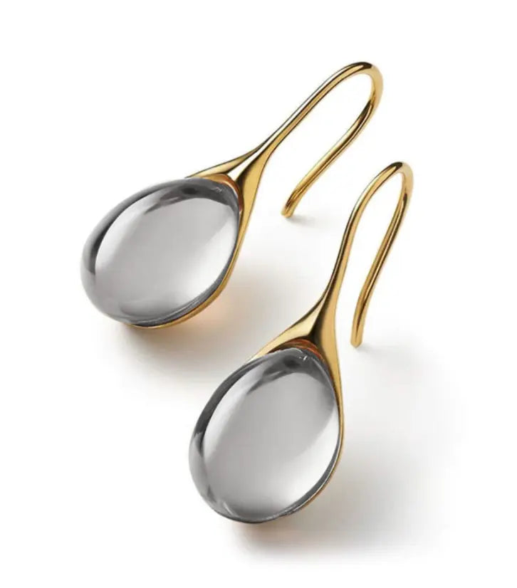 Leila – Boucles d’oreilles pendantes bicolores avec cristaux