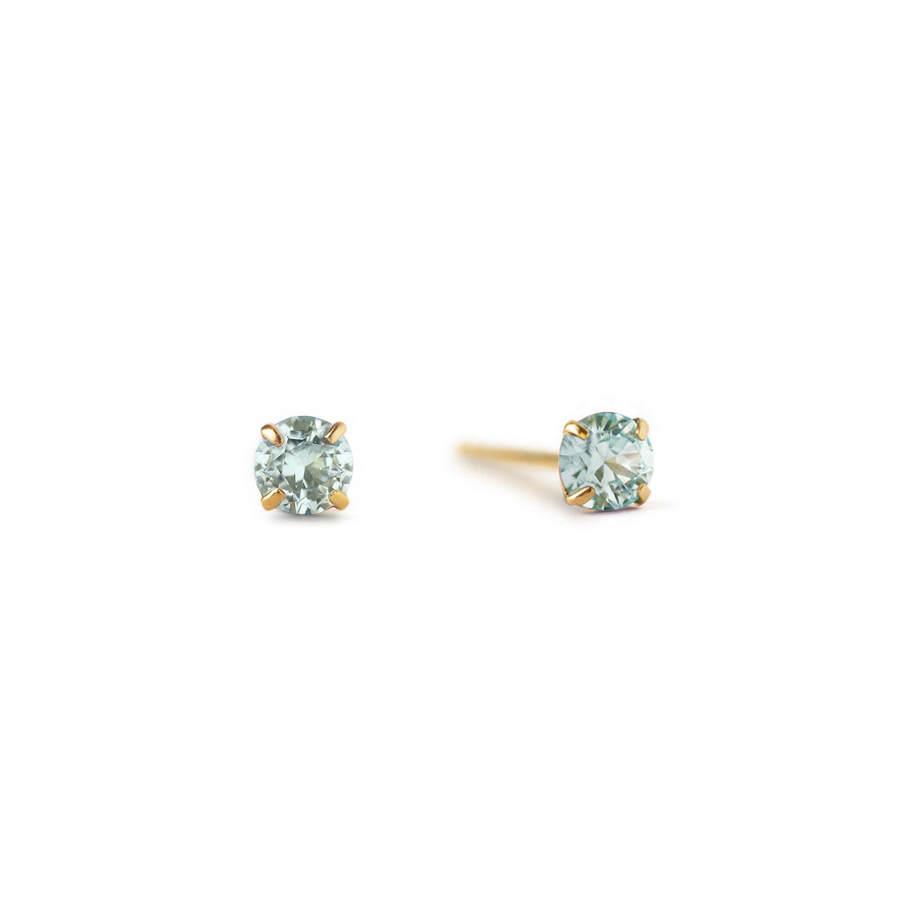 Petits clous d'oreilles en pierre de naissance (Aquamarine)