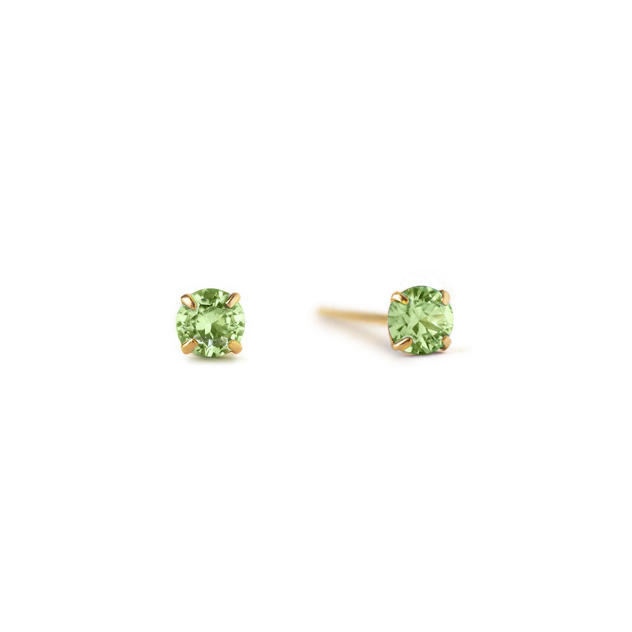 Mini boucles d'oreilles en pierre de naissance (Péridot)