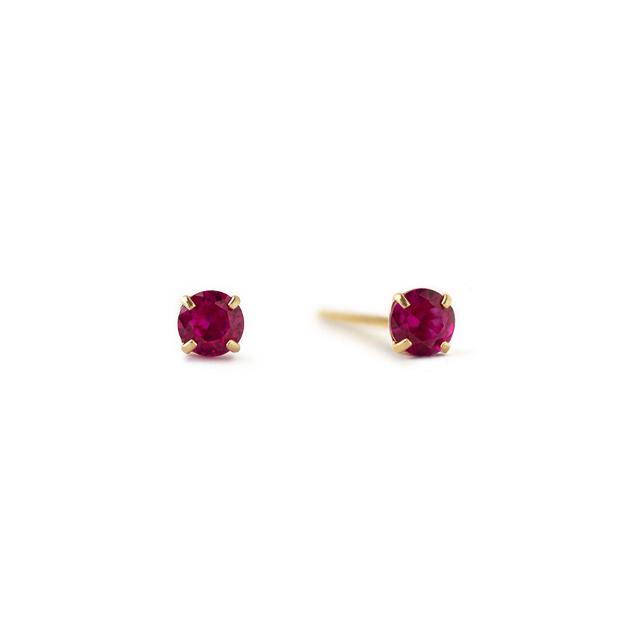 Mini boucles d'oreilles en pierre de naissance (Rubis)
