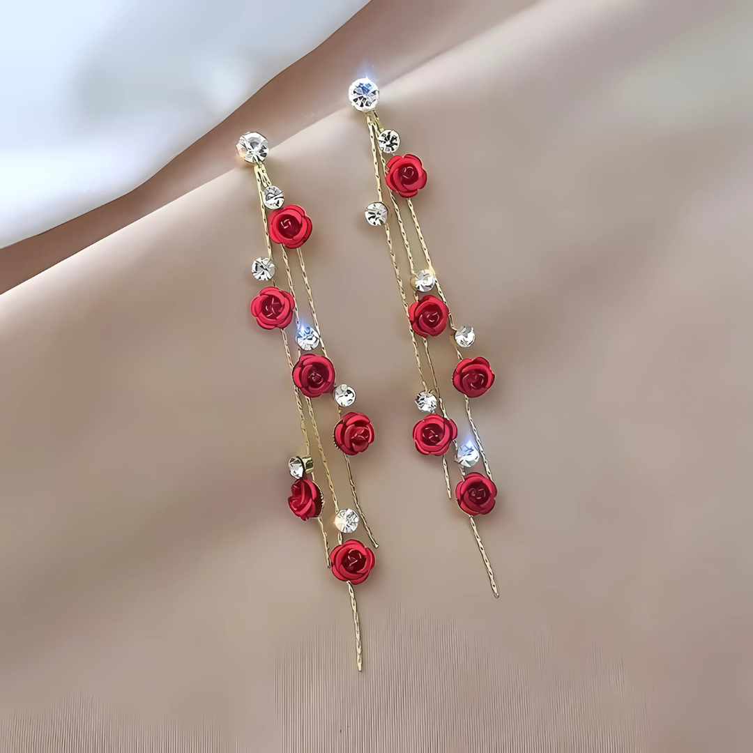 Floréa – Boucles d’Oreilles Fleurs en Chute Dorée