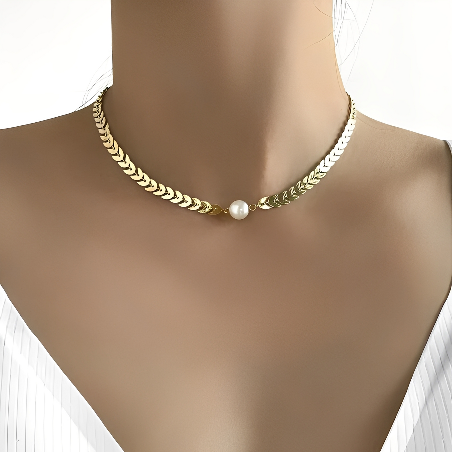 Aria – Collier Romain en Or & Perle Élégante