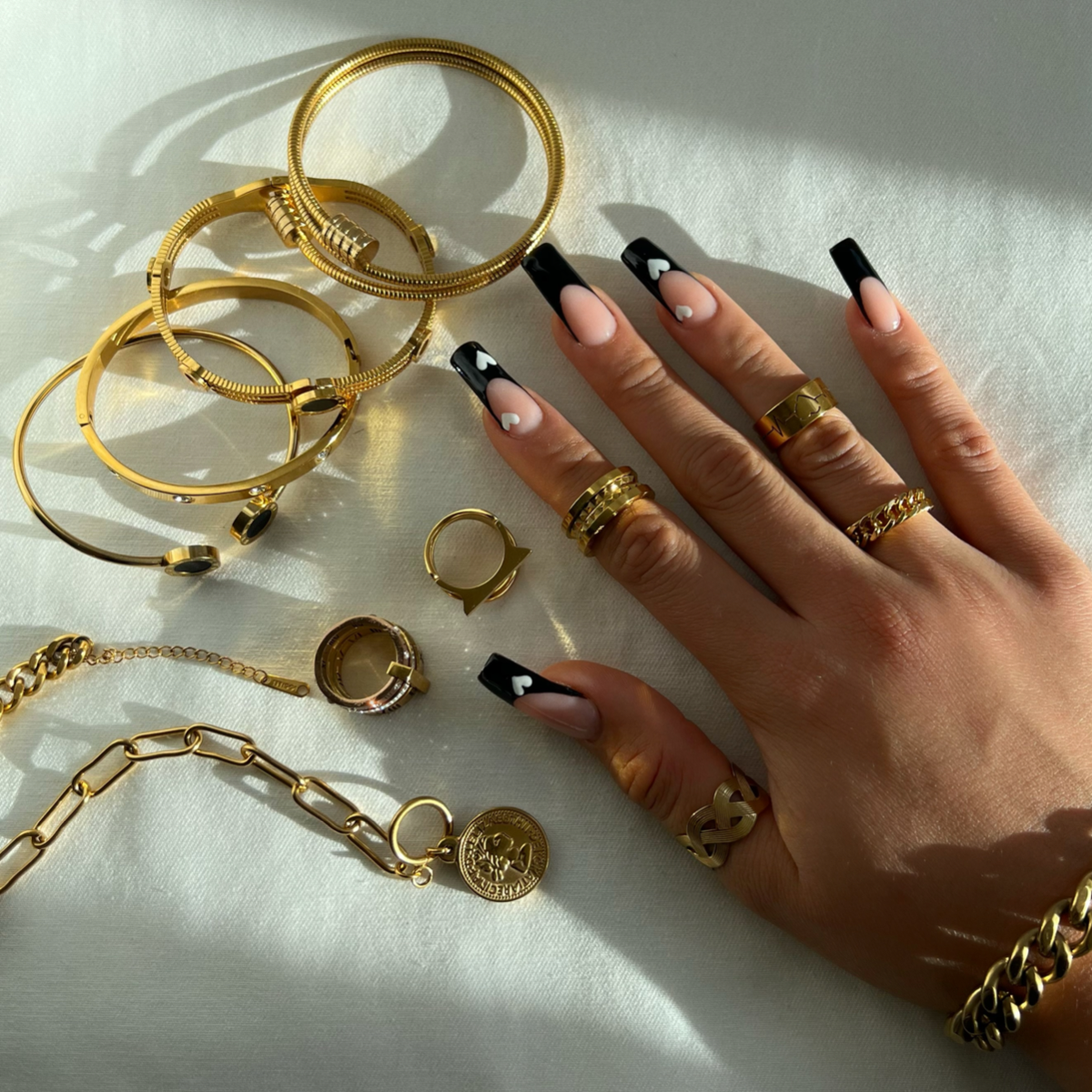 Clara – Bague Chaîne Gourmette Dorée