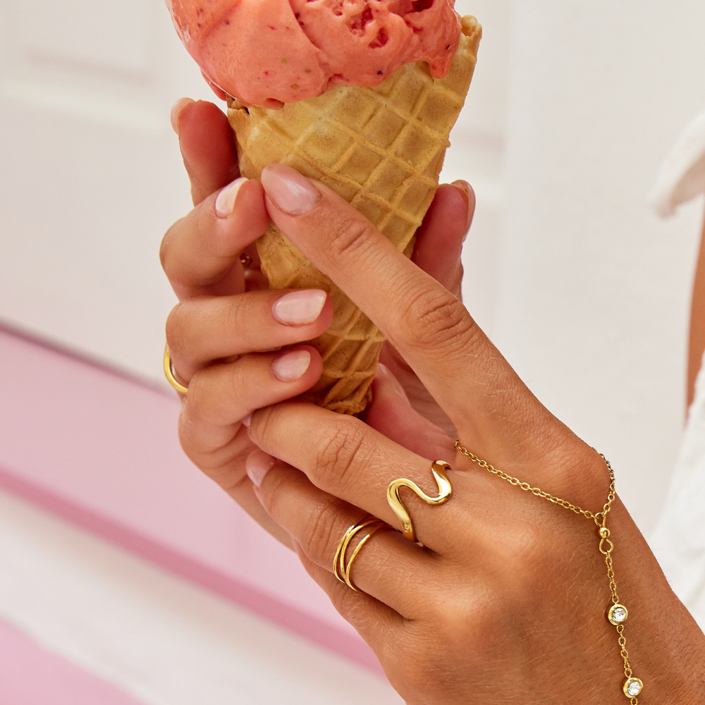 Kaia – Bague Vague Dorée