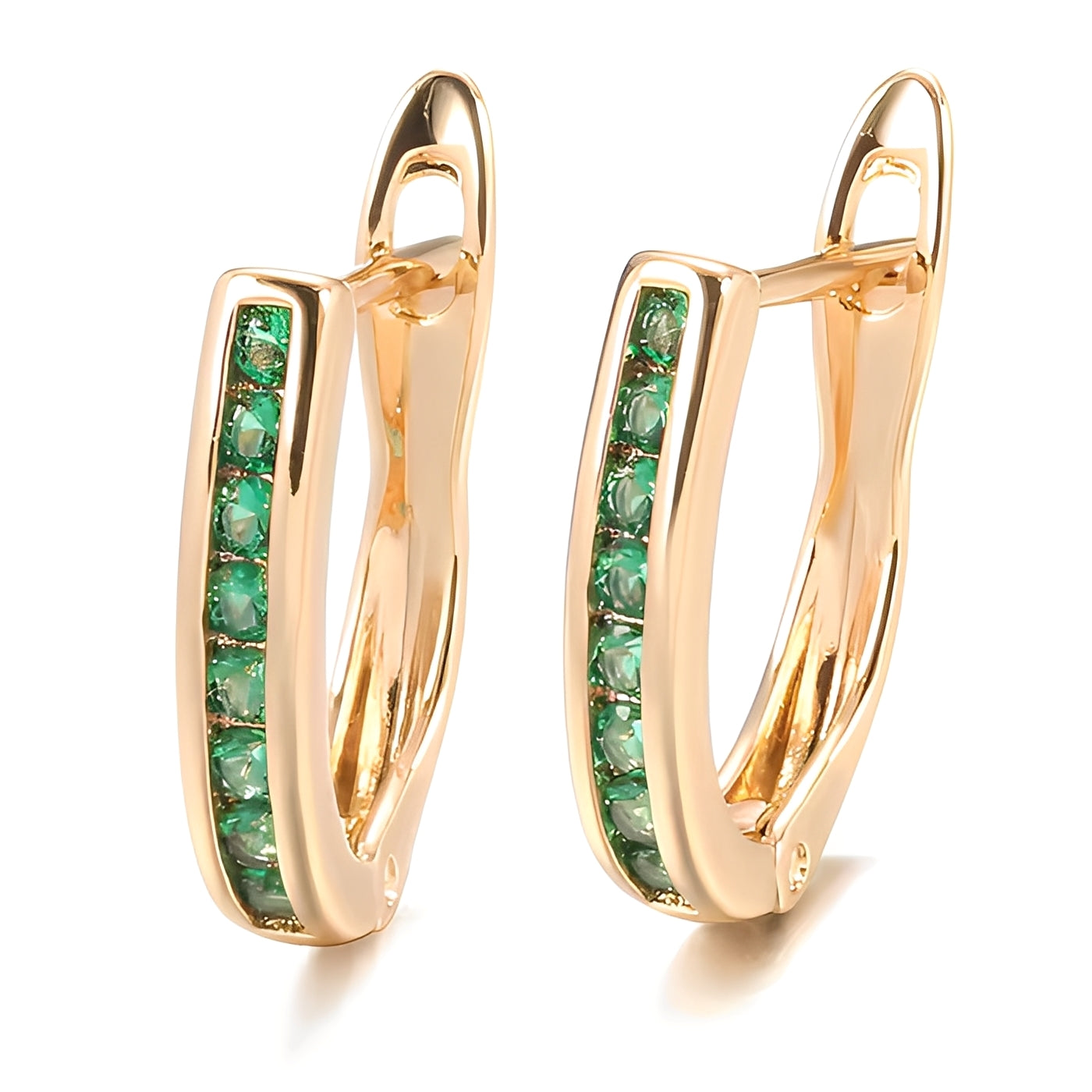 Bella – Boucles Émeraudes et Diamants en Or