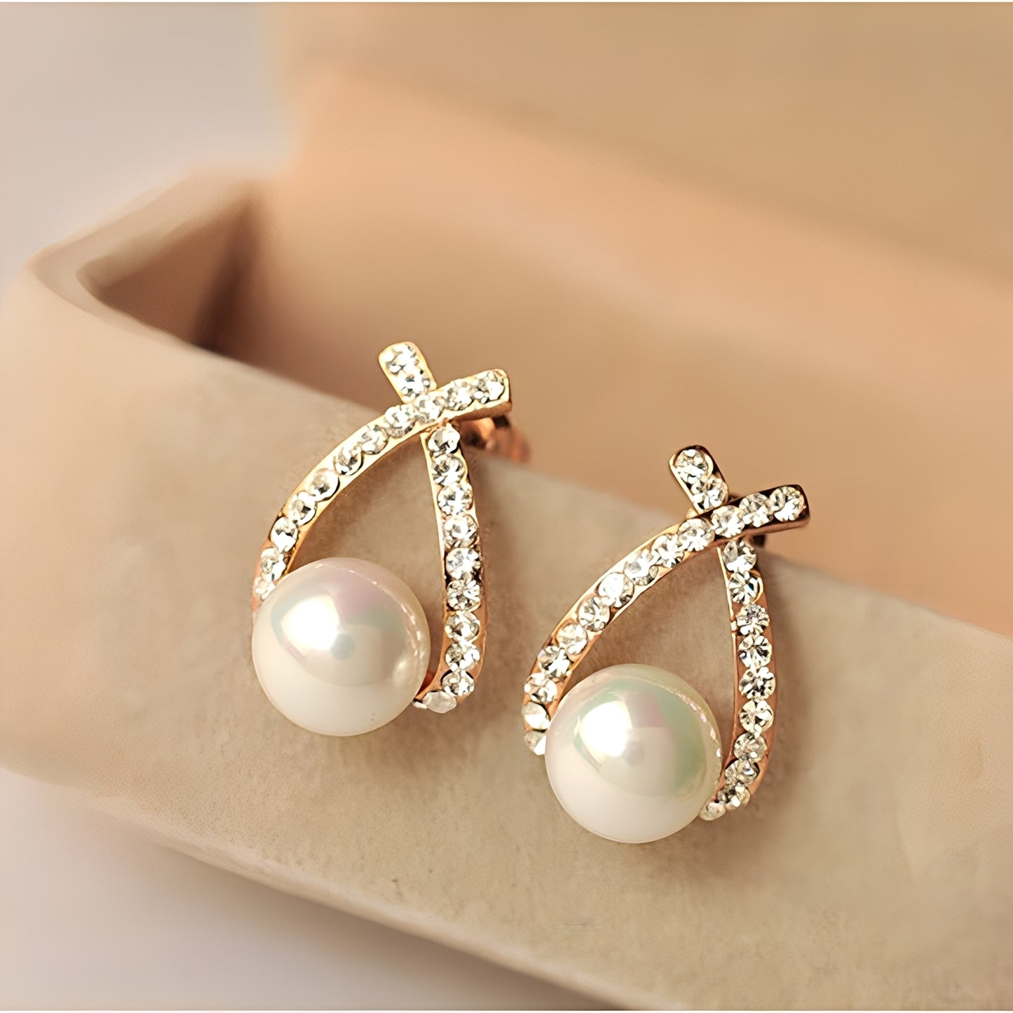 Sonia – Boucles d’Oreilles Perles avec Diamants