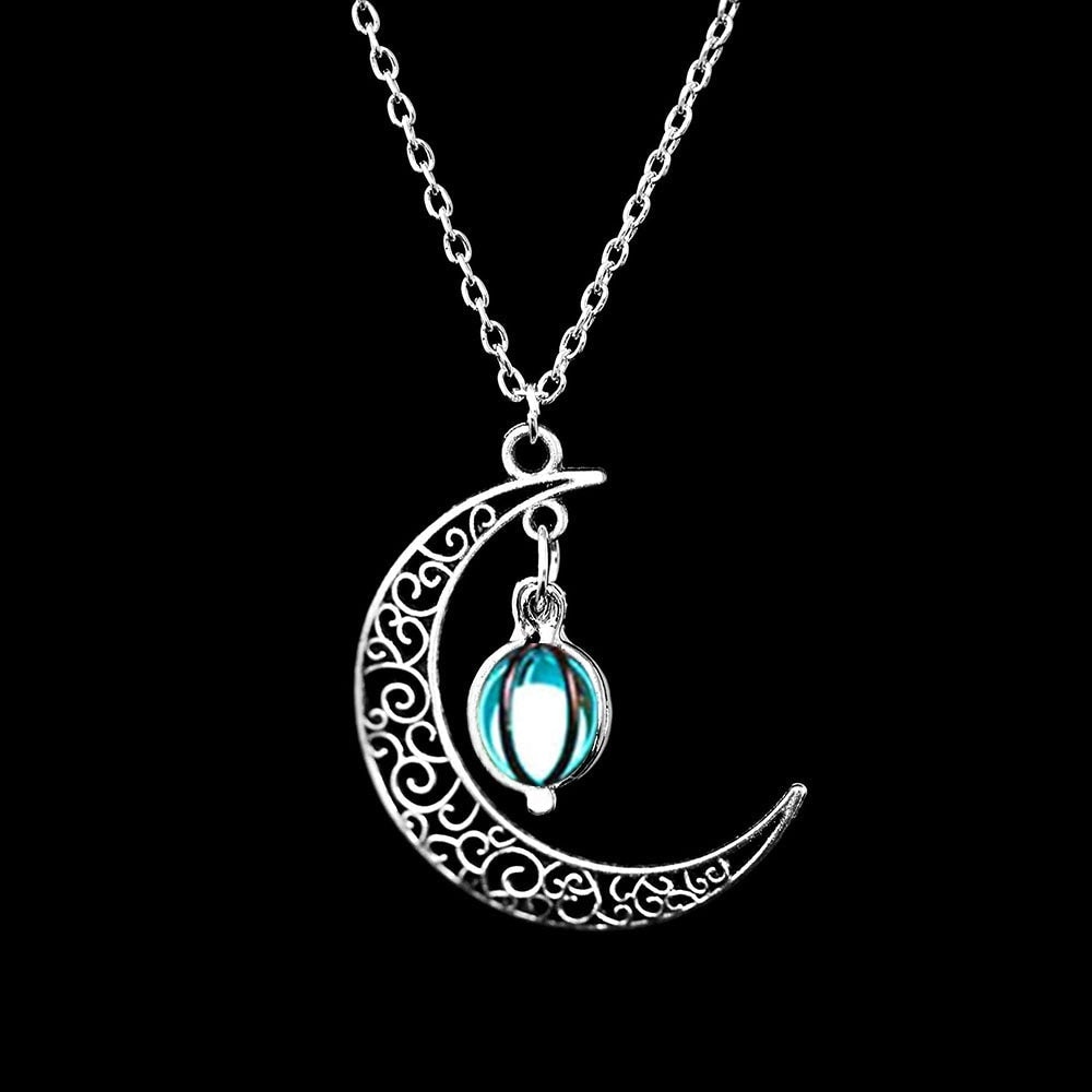 Bianca – Collier Lune Lumineuse qui Brille dans le Noir