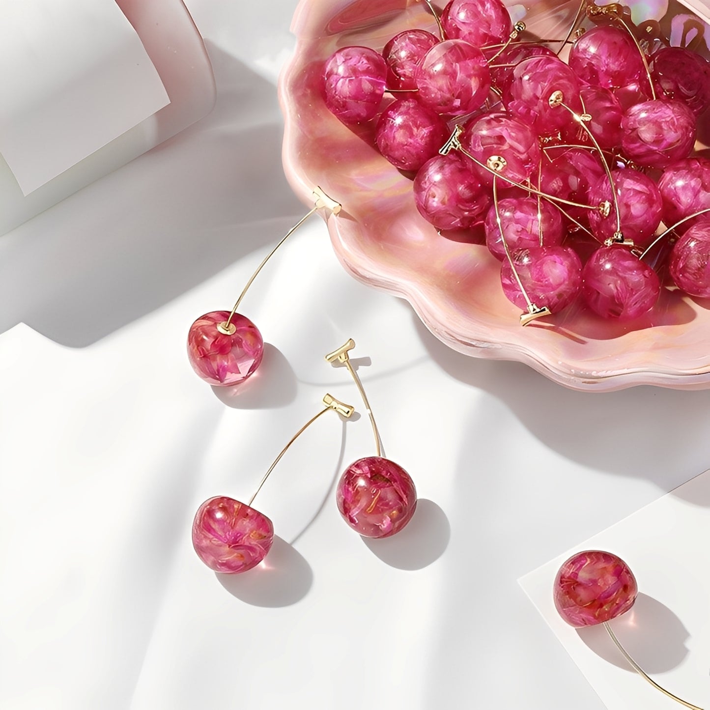 Merly – Boucles Cerise Dorée & Rose