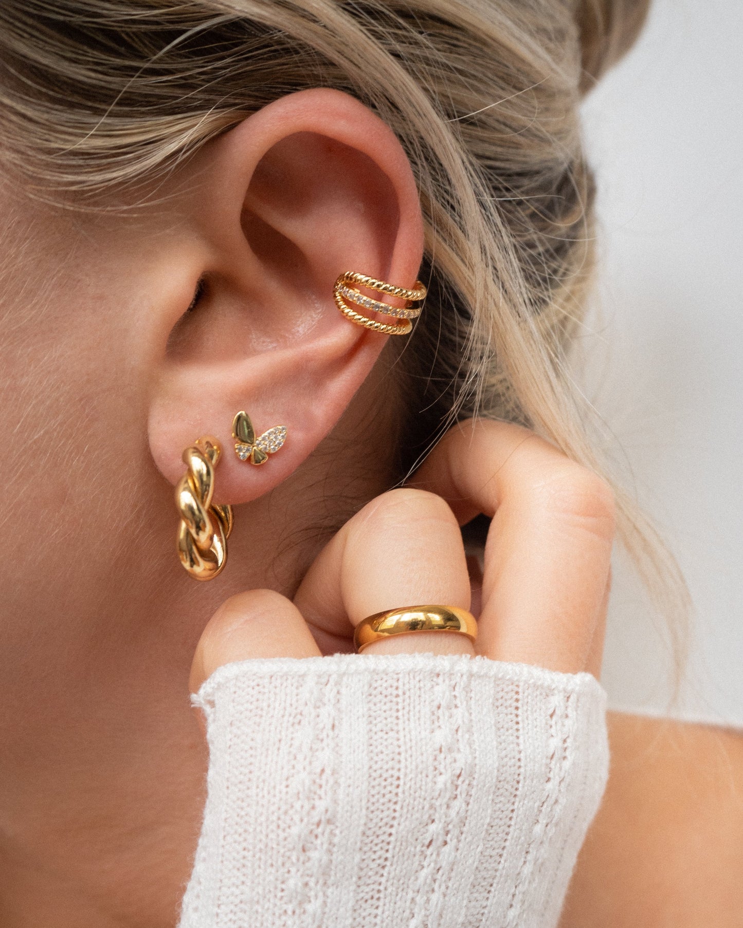 Pave Cristal Boucles d'Oreilles Papillon