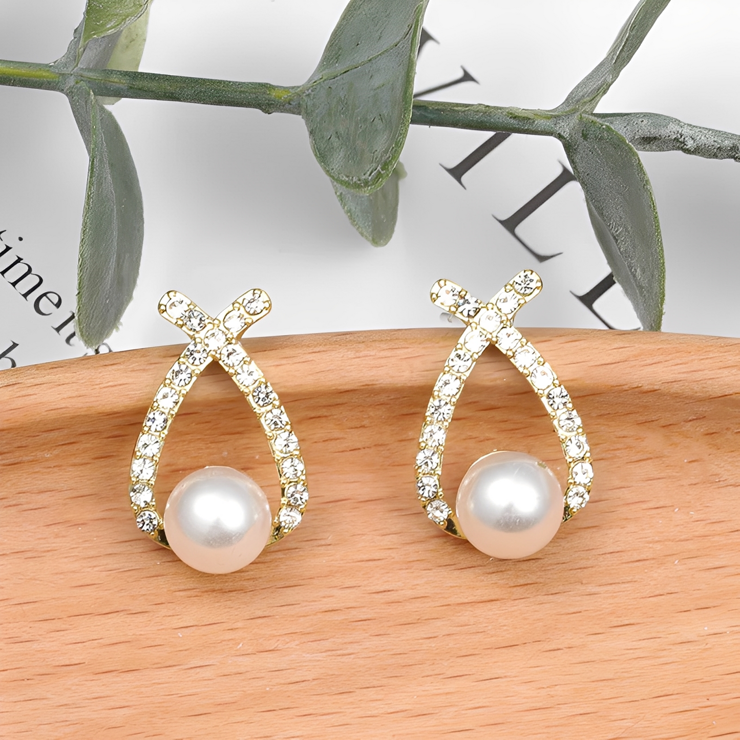 Sonia – Boucles d’Oreilles Perles avec Diamants