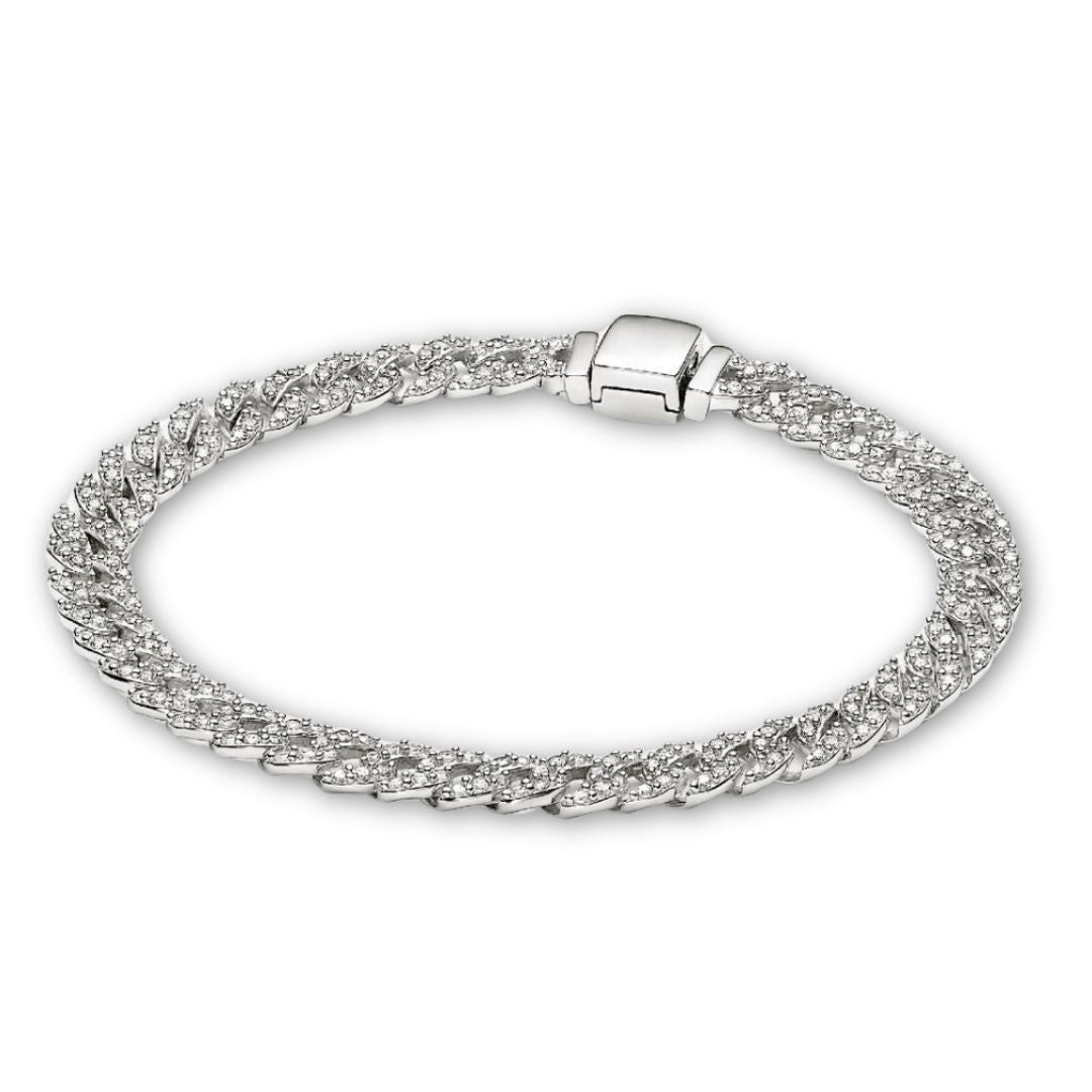 Soraya – Bracelet Chaîne Cubaine en Moissanite Or 18K