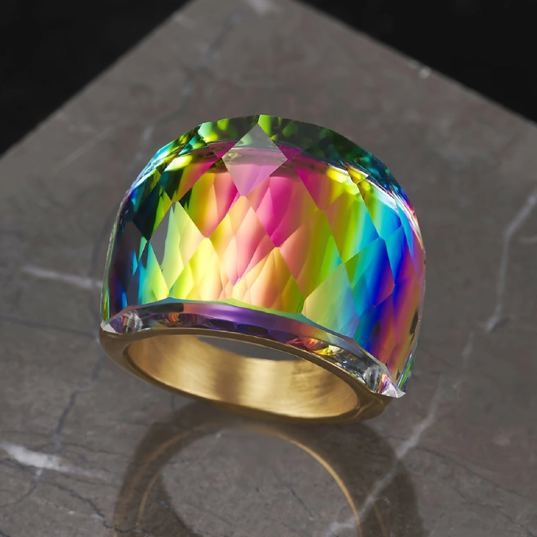 Almie – Bague Dorée Multicolore