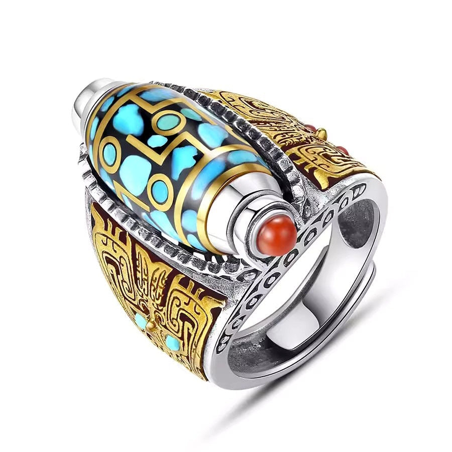 Matteo – Bague Vintage Tressée à Perles en Argent Sterling