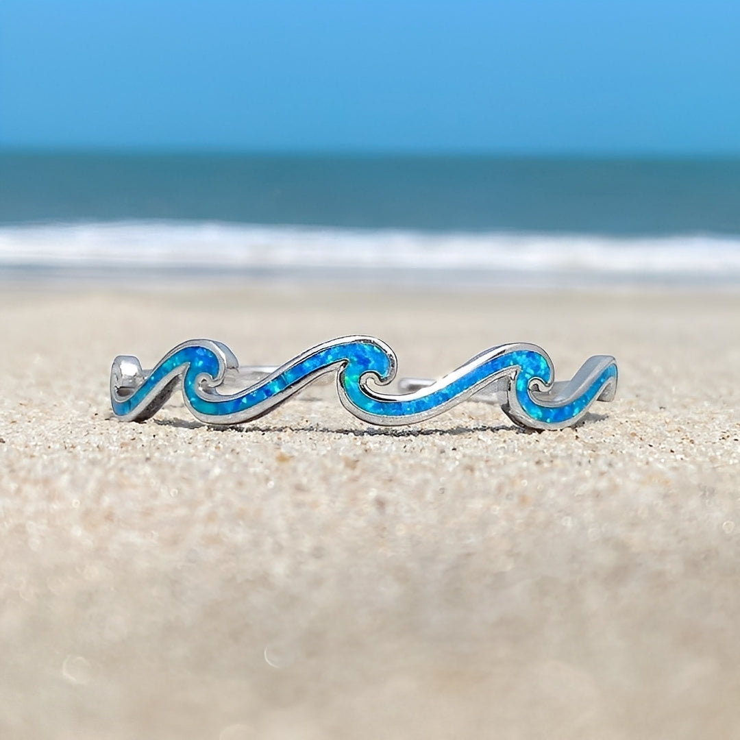 Naya – Bracelet Vagues d’Opale & Argent