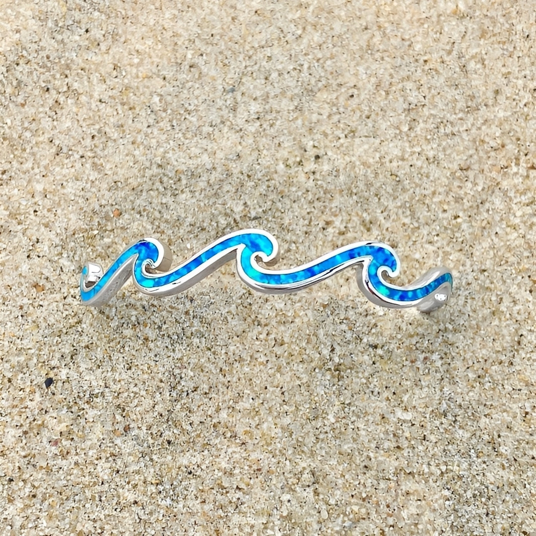 Naya – Bracelet Vagues d’Opale & Argent