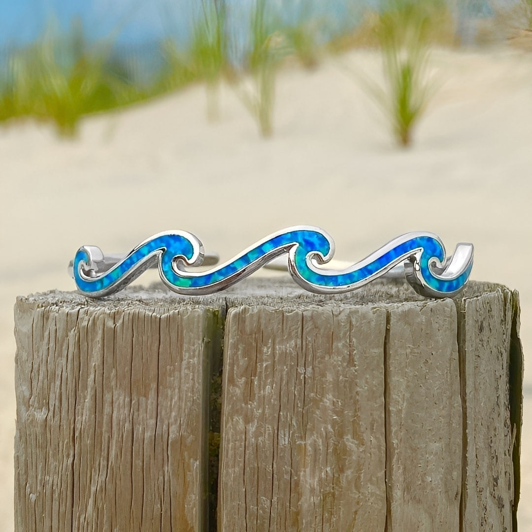 Naya – Bracelet Vagues d’Opale & Argent