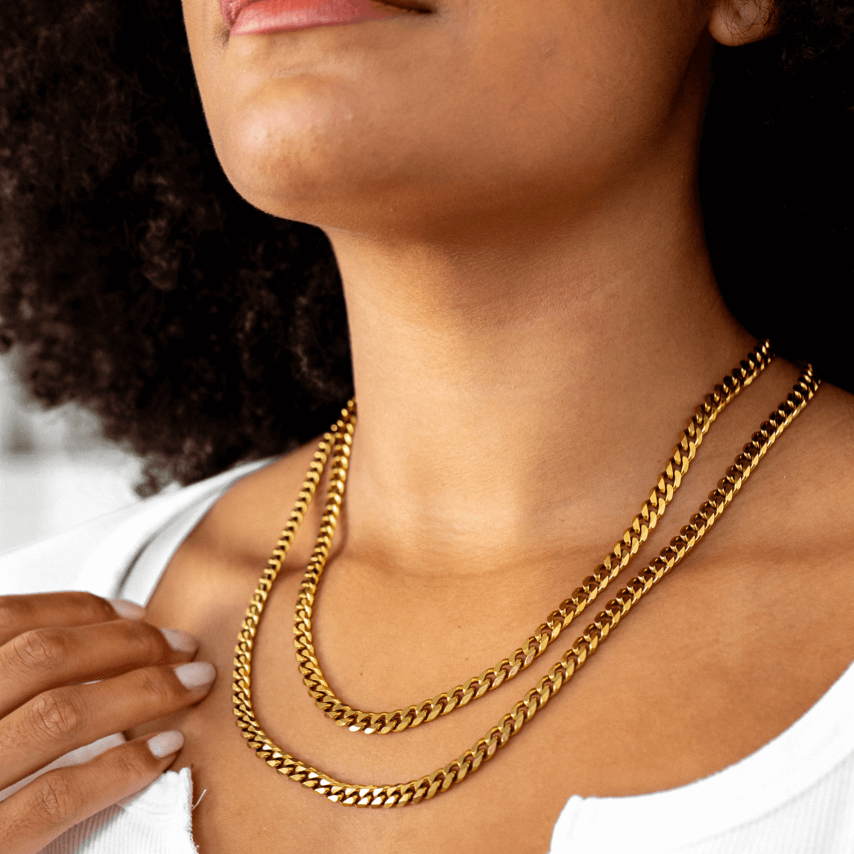 Lea – Collier Chaîne Cuban Dorée