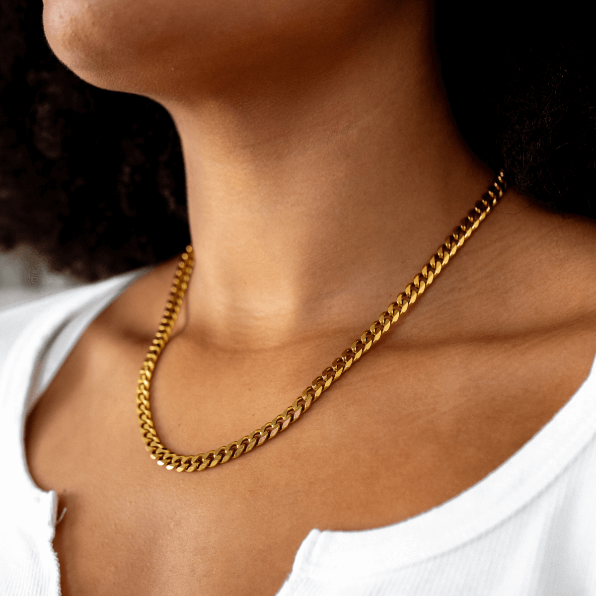 Lea – Collier Chaîne Cuban Dorée