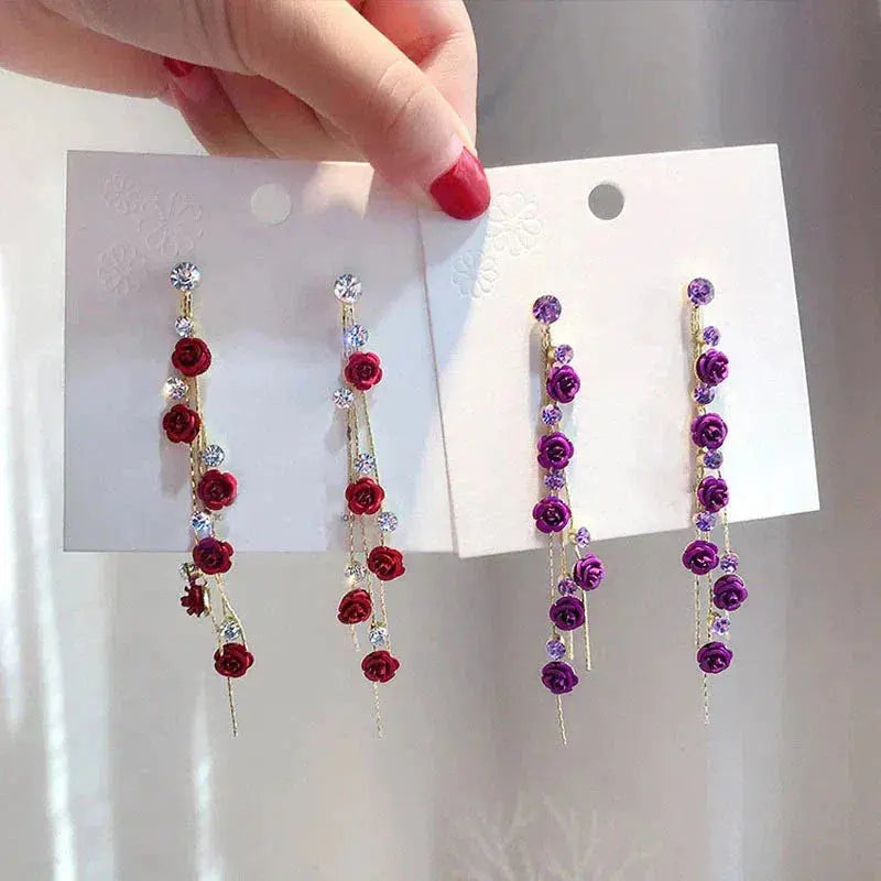 Floréa – Boucles d’Oreilles Fleurs en Chute Dorée