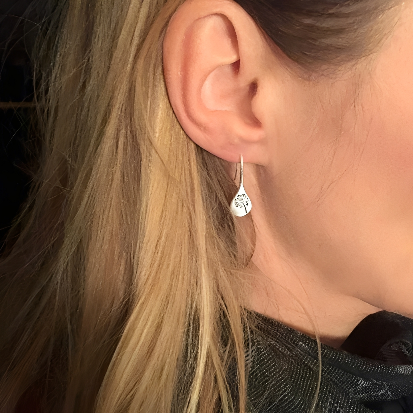 Yara – Boucles d'Oreilles Feuille de Pissenlit en Argent 925