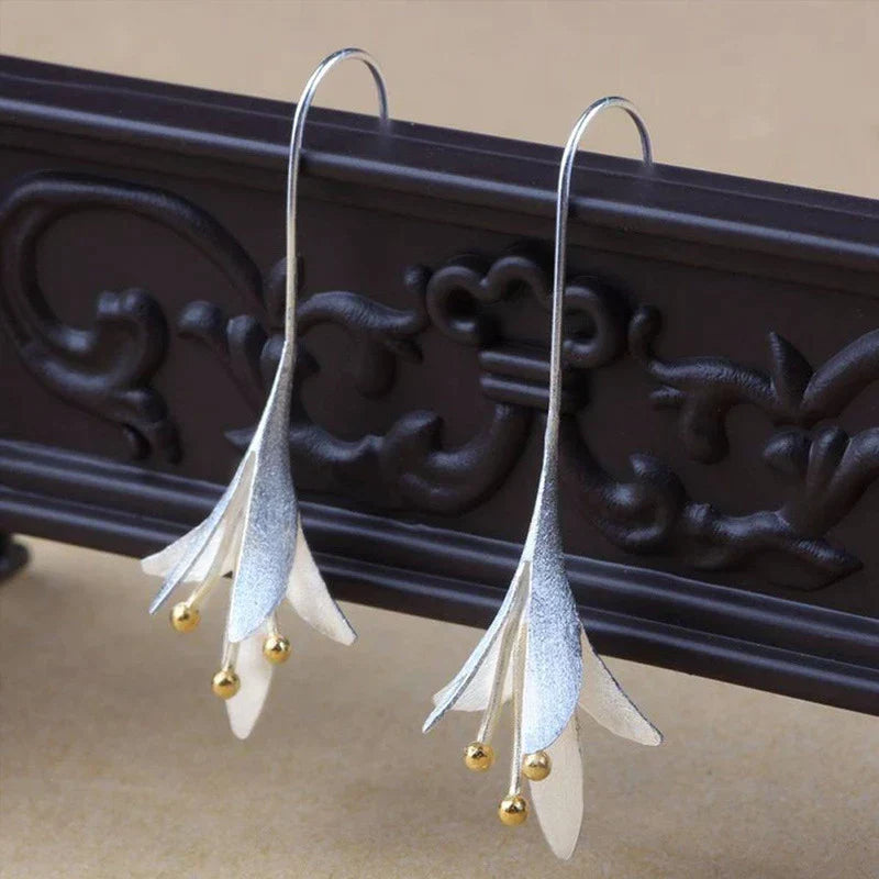 Lina – Boucles d'Oreilles Fleur en Argent