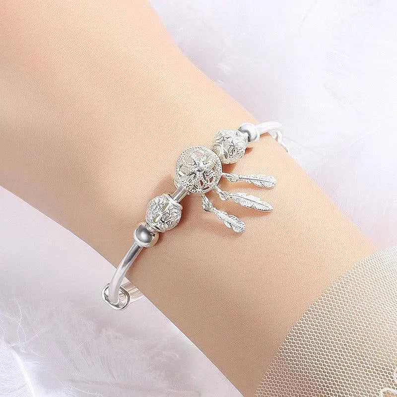 Nayeli – Bracelet Attrape-Rêves Ajustable en Argent 925