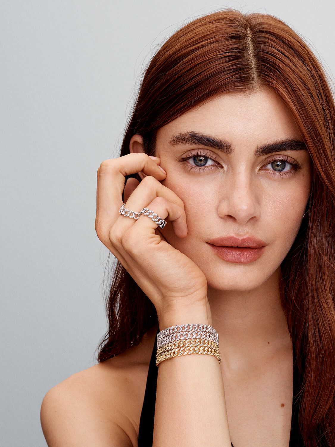 Soraya – Bracelet Chaîne Cubaine en Moissanite Or 18K