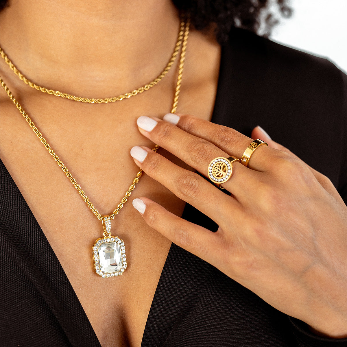 Sofia – Collier Chaîne Corde Doré