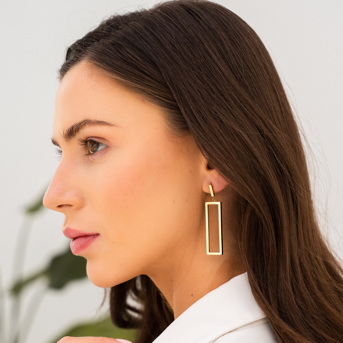 Joie – Boucles Pendantes Rectangles Minimalistes