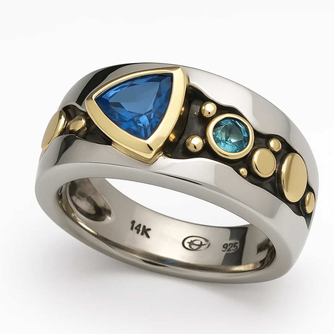 Janice – Bague Bohème Vintage en Zircon Bleu