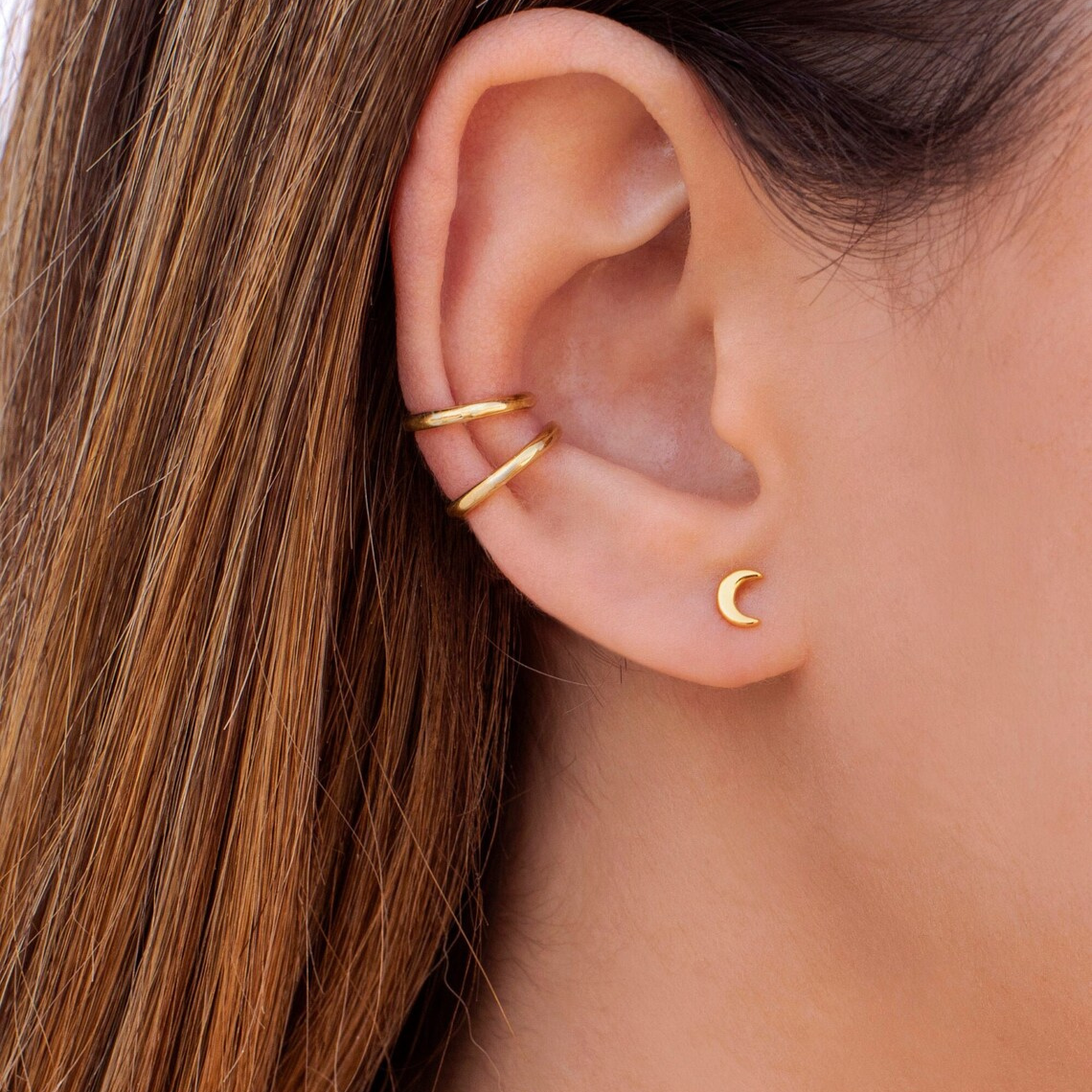 Boucles d'oreilles Lune - Petites boucles d'oreilles en forme de lune