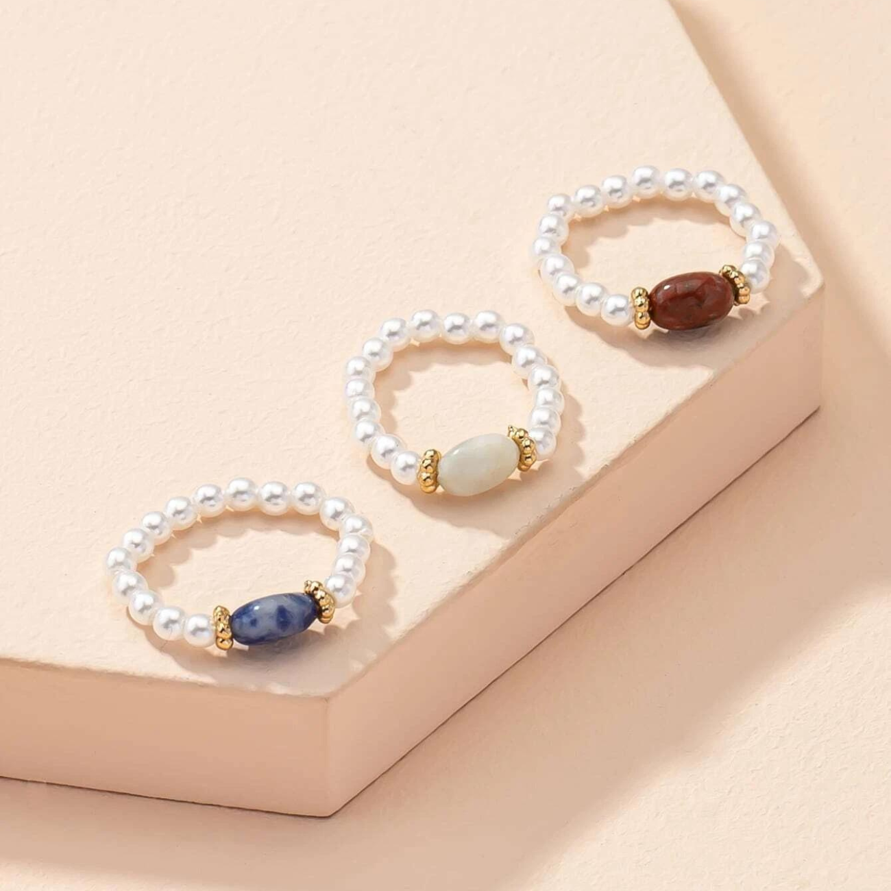 Steinperle - Bague vintage en perles