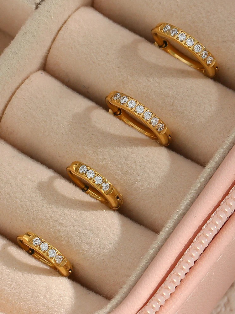 Jane – Créoles Huggie Zirkonia Dorées