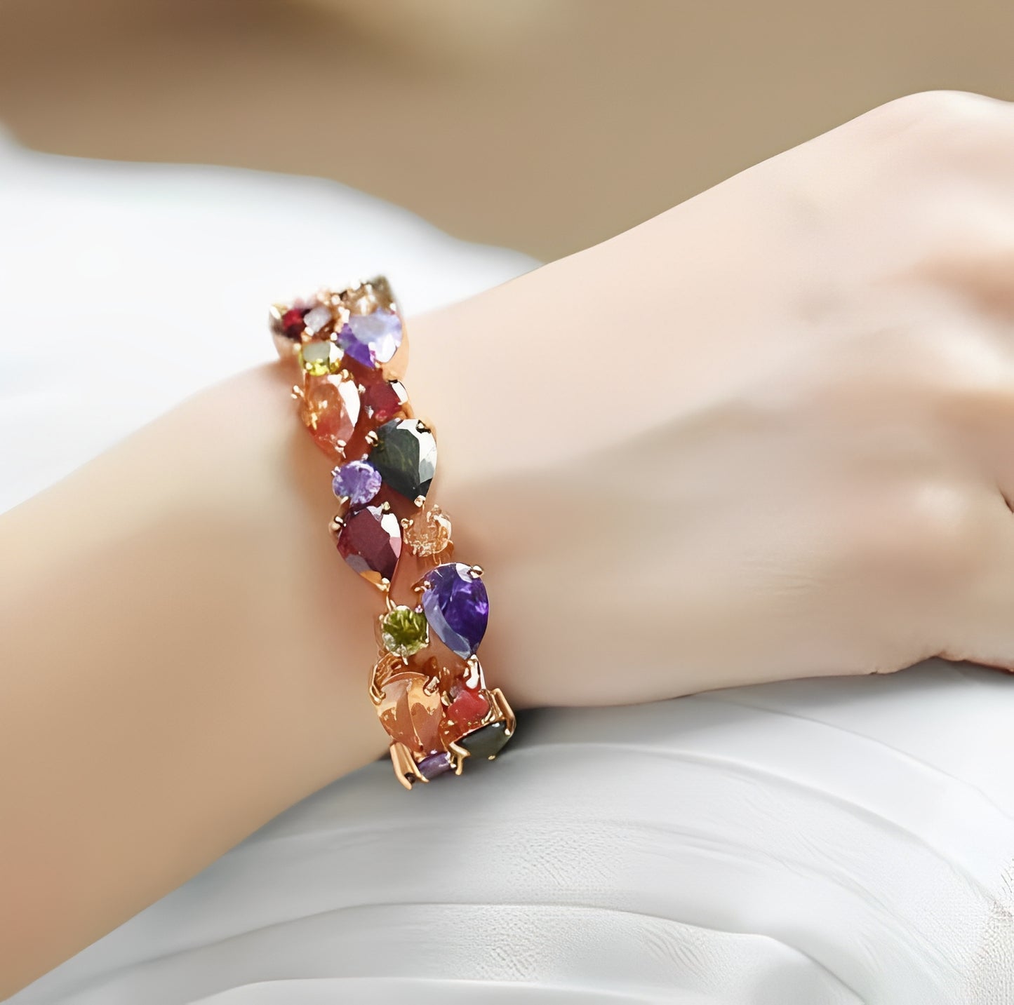 Cherilyn – Bracelet Multicolore en Or Rose