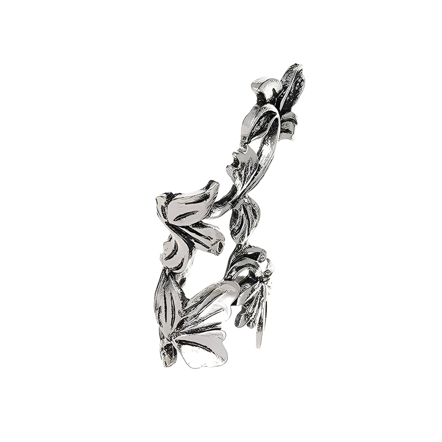 Amara – Boucles d’Oreilles Feuille en Argent