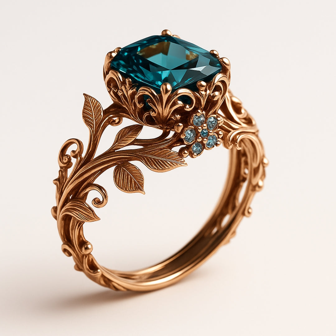 Esmerelle – Bague Cristal Verte au Charme Naturel