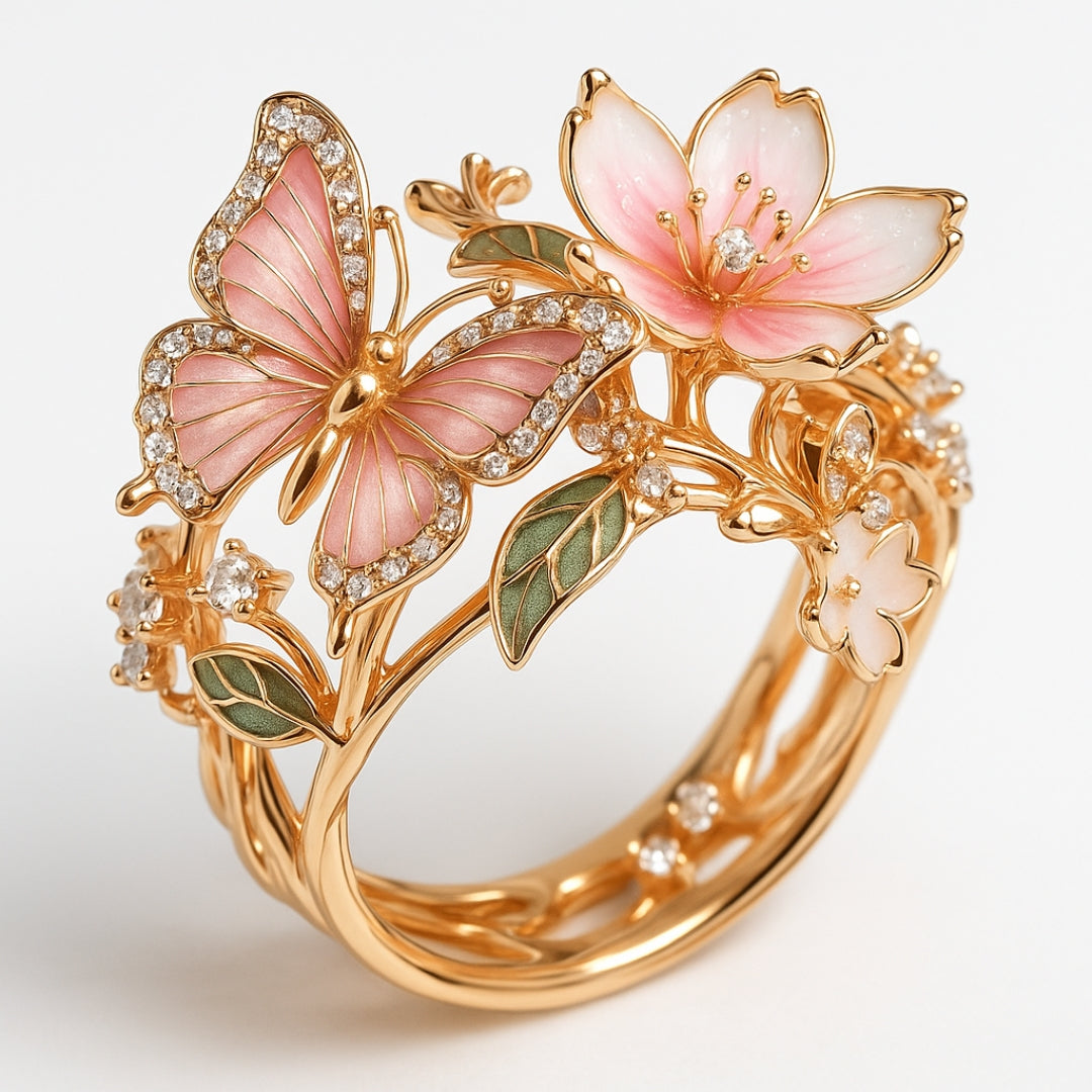 Meliora – Bague Papillon Étincelante en Zircon