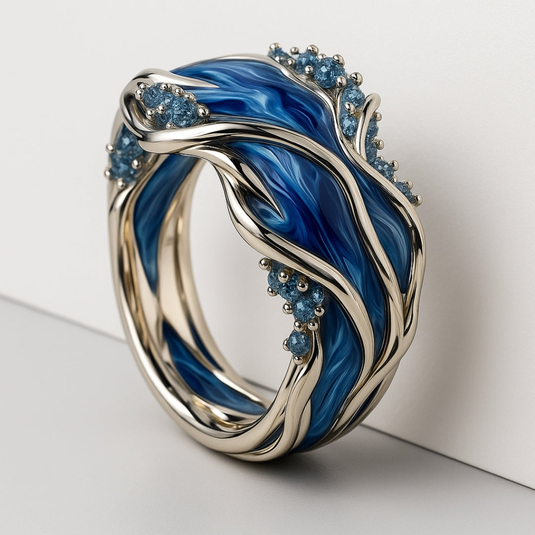 Kylie – Bague Vague Dorée au Style Vintage